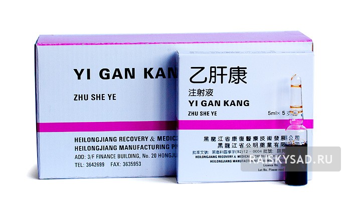 картинка Инъекции против гепатита "Иганькан" (Yi Gan Kang Zhu She Ye) от магазина Райский Сад