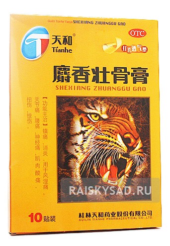 Пластырь "Шексянг Чжуангу" (Shexiang Zhuanggu) фирмы 999